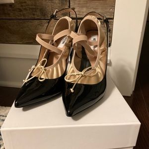 Moschino black patent ballet pumps, size 40 (US 9)